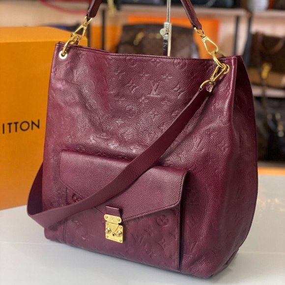 LOUIS VUITTON Metis Hobo Monogram Empreinte Leather Tote Dark Burgundy Authentic - Picture 4 of 16